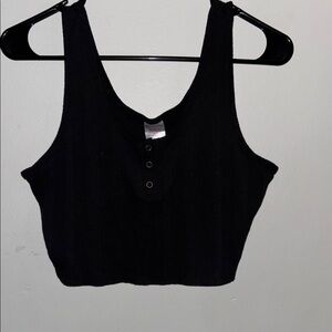 No Boundaries Black Sleeveless Crop Tank Top